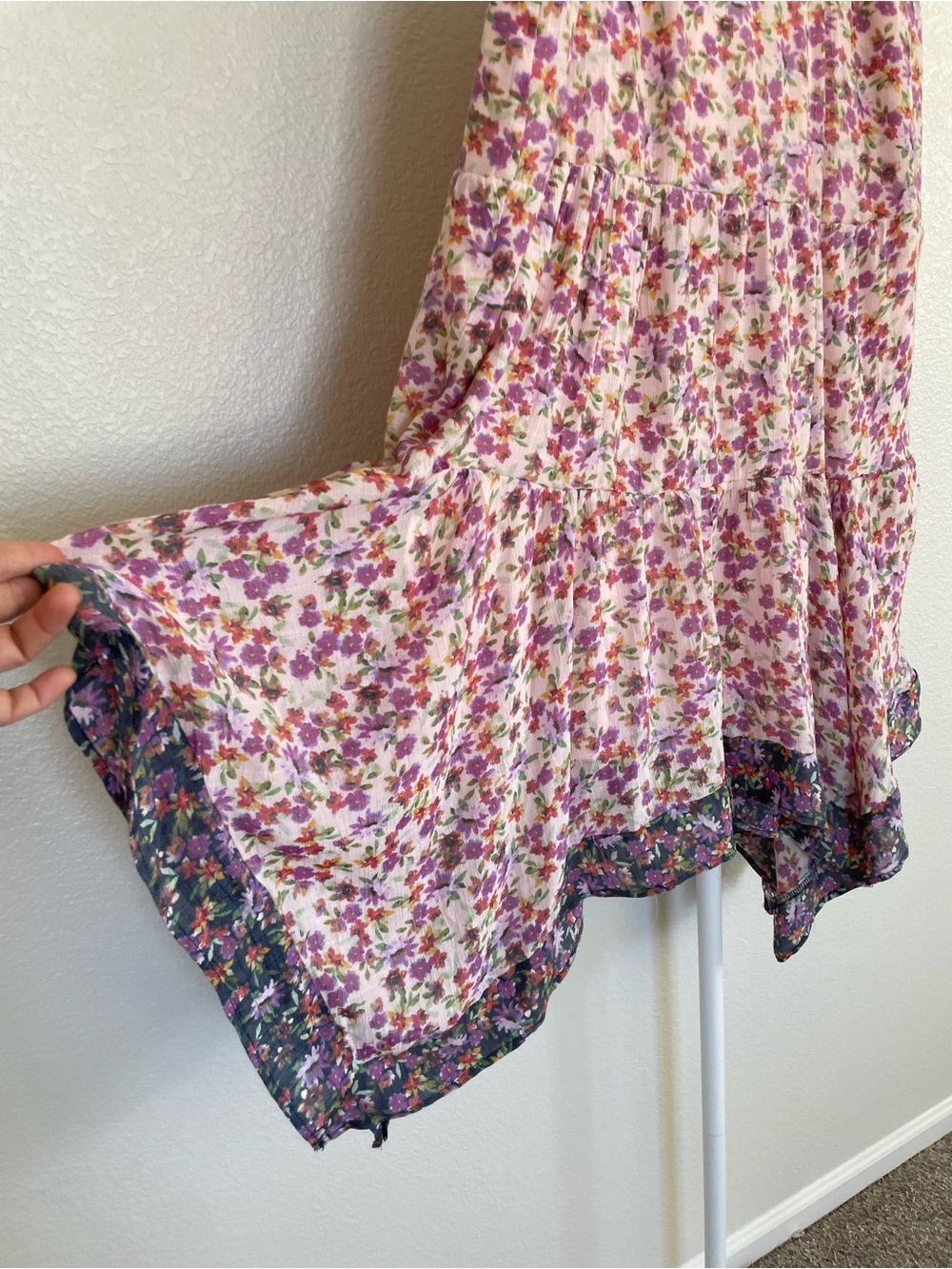 Nanette Lepore Floral Asymmetrical Hem Midi Boho Chic Cottagecore Skirt XL - Picture 1 of 4